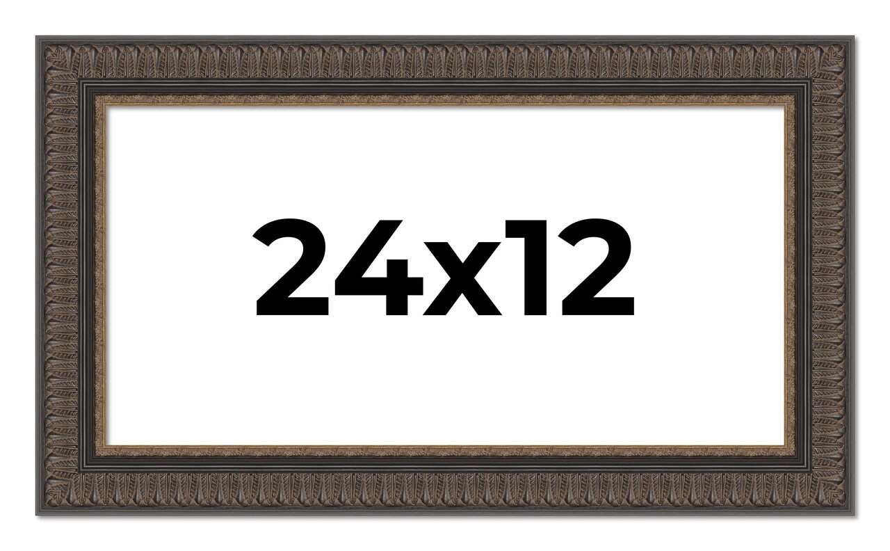 Panoramic Museum Brown Picture Frame - UV Acrylic, Foam Board Backing, Hanging Hardware